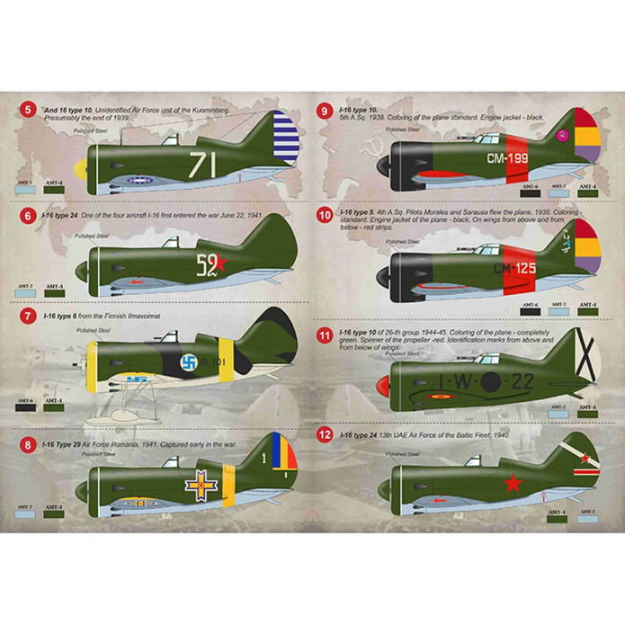 Print Scale 144-021 Decal Polikarpov I-16 Scale 1:144 for Aircraft Plastic model kit