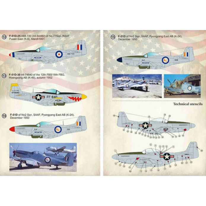 Print Scale 144-022 Decal F-51 Mustang. Units of the Korean Scale 1:144 for Aircraft Plastic model kit
