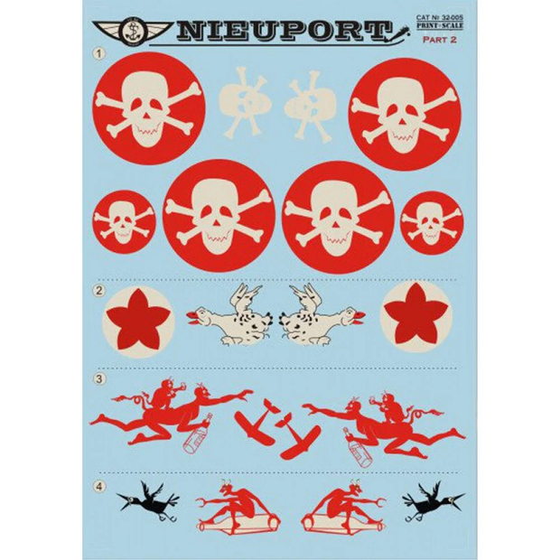 Print Scale 32-005 Decal 1:32 Nieuport Part2 The complete set 2 leaf (decal and mask)