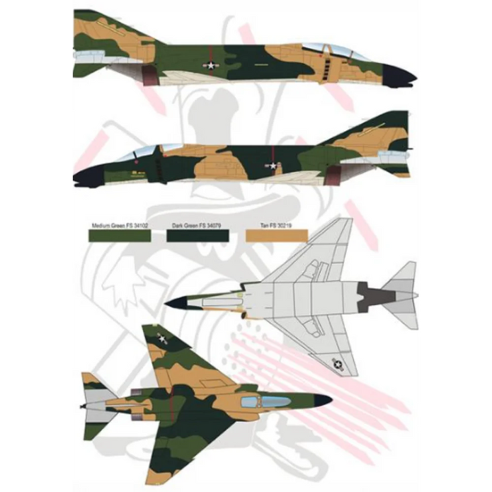 Print Scale 32-006 Decal F-4 Phantom II in Viet Nam war Part 2 Scale 1:32 for Aircraft Plastic model kit