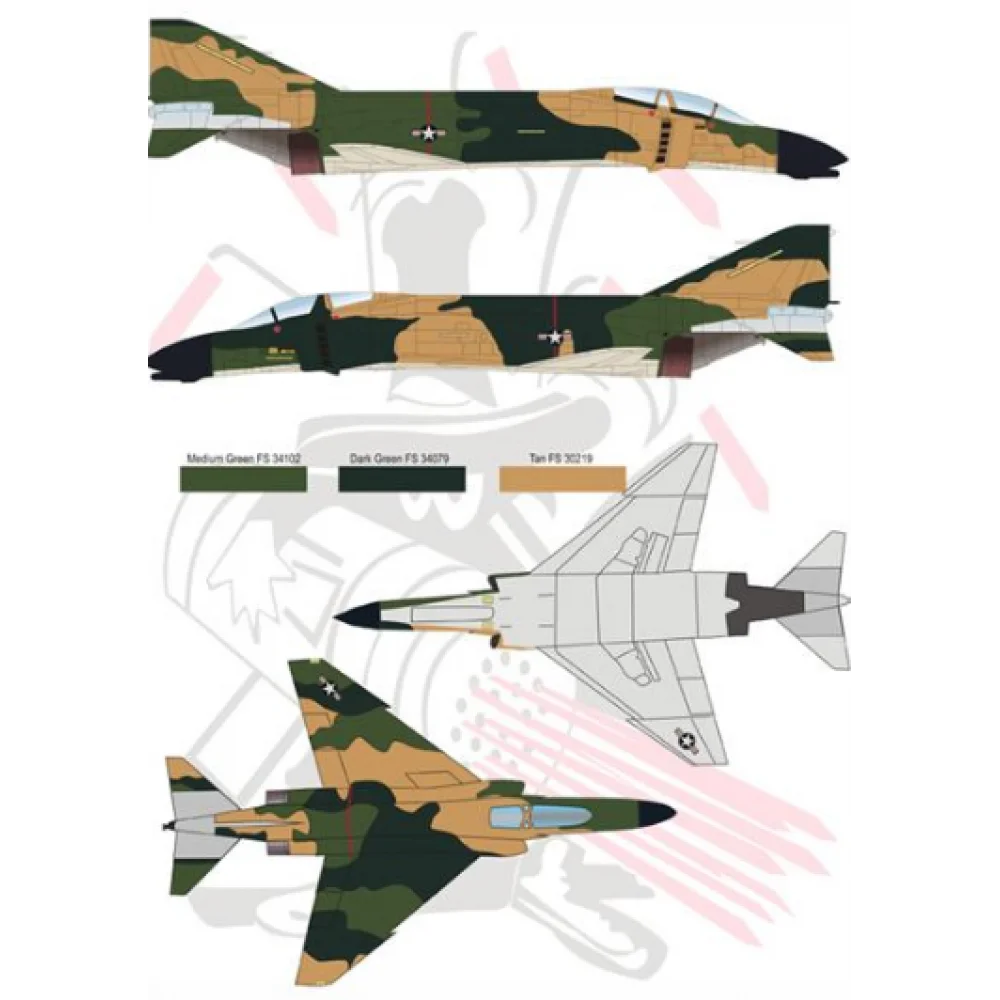 Print Scale 32-006 Decal F-4 Phantom II in Viet Nam war Part 2 Scale 1:32 for Aircraft Plastic model kit