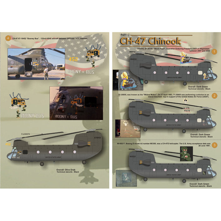 Print Scale 32-007 Decal 1:32-1:35 CH-47 Chinook Part 1 The complete set 1,5 leaf