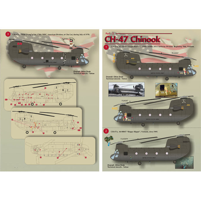 Print Scale 32-008 Decal 1:32-1:35 CH-47 Chinook Part 2 The complete set 1,5 leaf