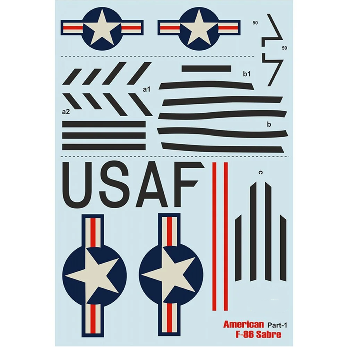 Print Scale 32-017 Decal 1:32 American F-86E Sabre Part 1 The complete set 2.5 leaf