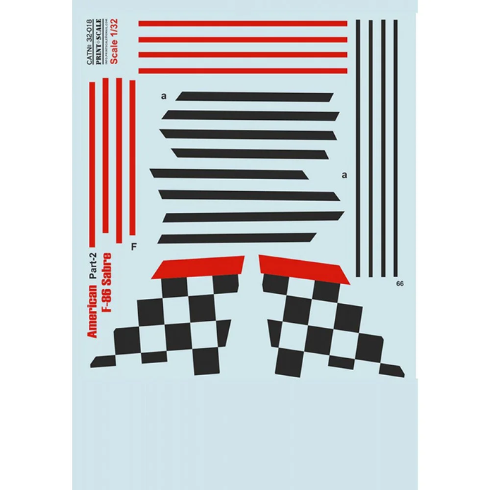 Print Scale 32-018 Decal 1:32 North American F-86 Sabre Part-2. The complete set 2.5 leaf