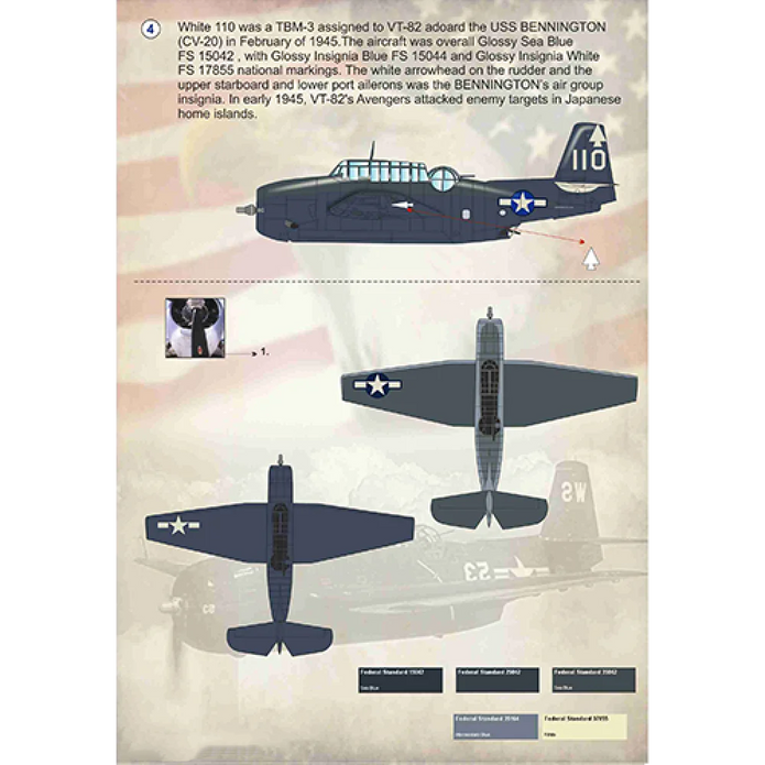 Print Scale 32-022 Decal Grumman TBF Avenger The complete set 2 leaf Scale 1:32 for Aircraft Plastic model kit