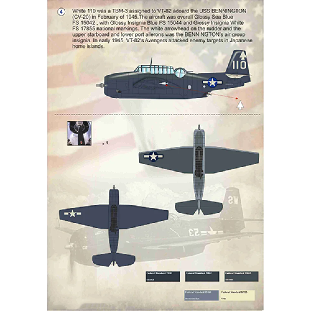 Print Scale 32-022 Decal Grumman TBF Avenger The complete set 2 leaf Scale 1:32 for Aircraft Plastic model kit