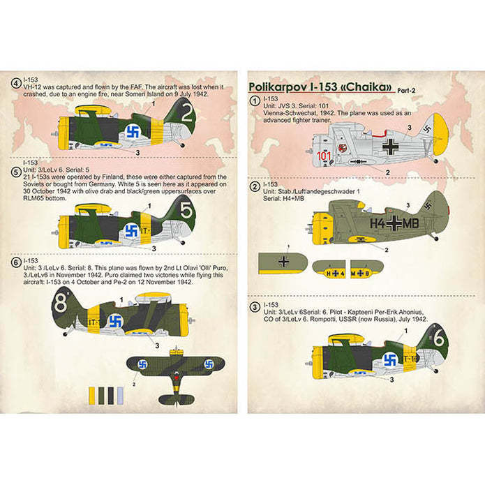 Print Scale 32-026 Decal 1:32 Polikarpov I-153 "Chaika" Part 2 The complete set 1.5 leaf