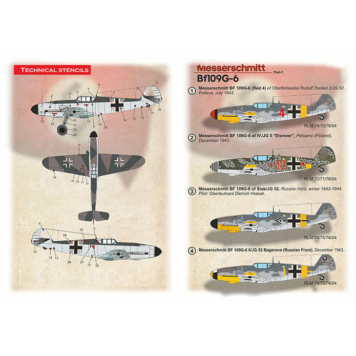 Print Scale 32-030 Decal Messerschmitt Bf-109 G-6 Part 1  Scale 1:32 for Aircraft Plastic model kit