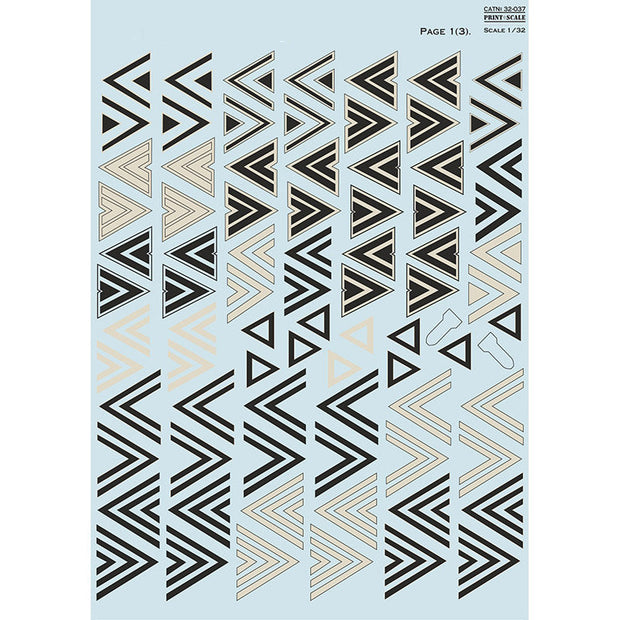 Print Scale 32-037 Decal 1:32 Luftwaffe Insignia. Winkel The complete set 3 leaf