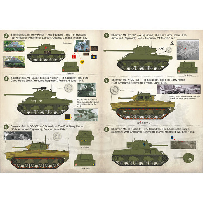 Print Scale 35-004 Decal Sherman Tanks of the 2nd Canadian Armoured Brigade Scale 1:35 for Tank Plastic model kit