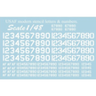 Print Scale 48-003 Decal 1:48 USAF modern stencil letters and numbers. White. The complete set 1.5 leaf
