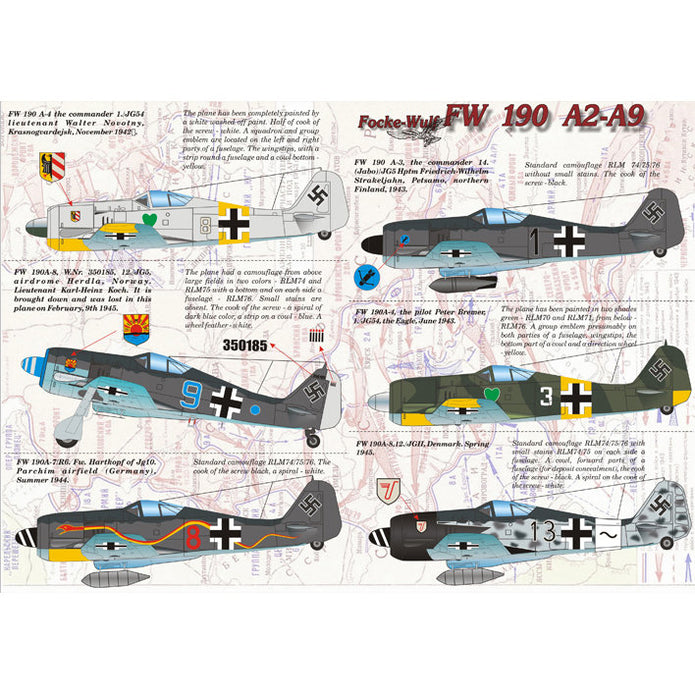 Print Scale 48-015 Decal Focke-Wulf FW 190 A2-A9 Scale 1:48 for Aircraft Plastic model kit
