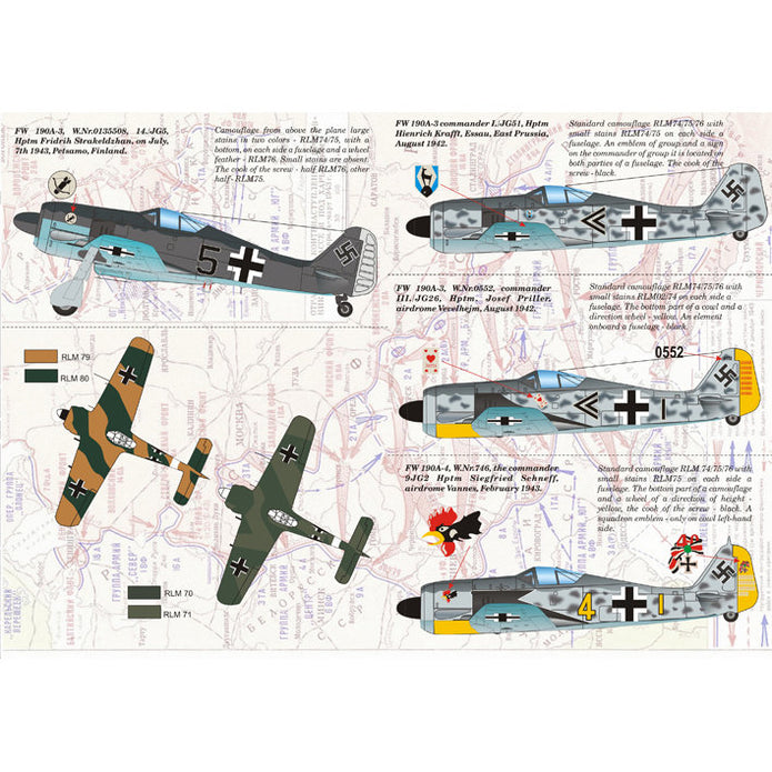 Print Scale 48-015 Decal Focke-Wulf FW 190 A2-A9 Scale 1:48 for Aircraft Plastic model kit