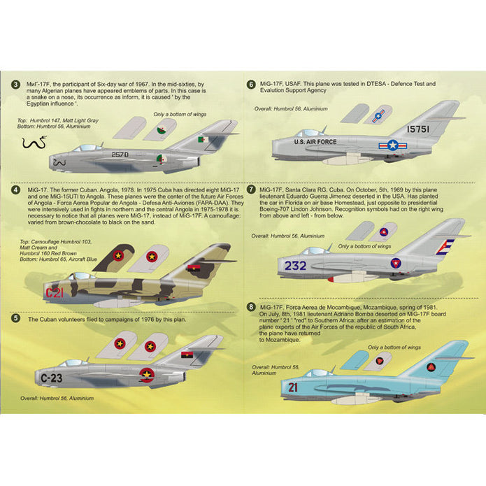 Print Scale 48-017 Decal MIG-17 Fresco Part 2 Scale 1:48 for Aircraft Plastic model kit