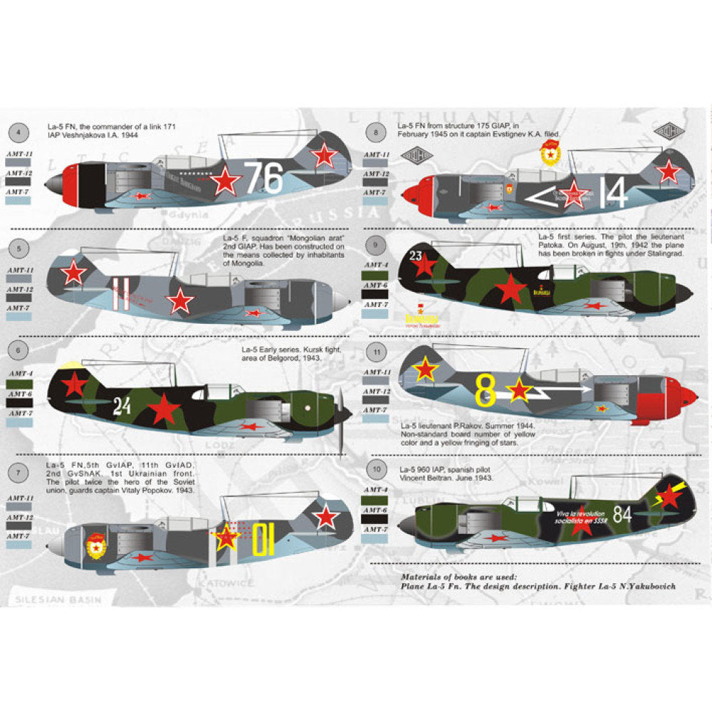Print Scale 48-018 Decal La-5 Part 1 Scale 1:48 for Aircraft Plastic model kit