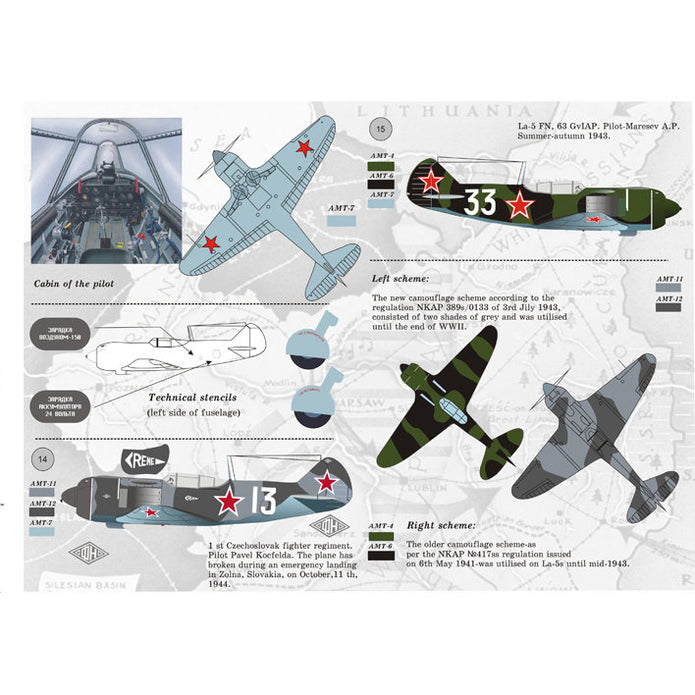 Print Scale 48-019 Decal La-5 Part 2 Scale 1:48 for Aircraft Plastic model kit