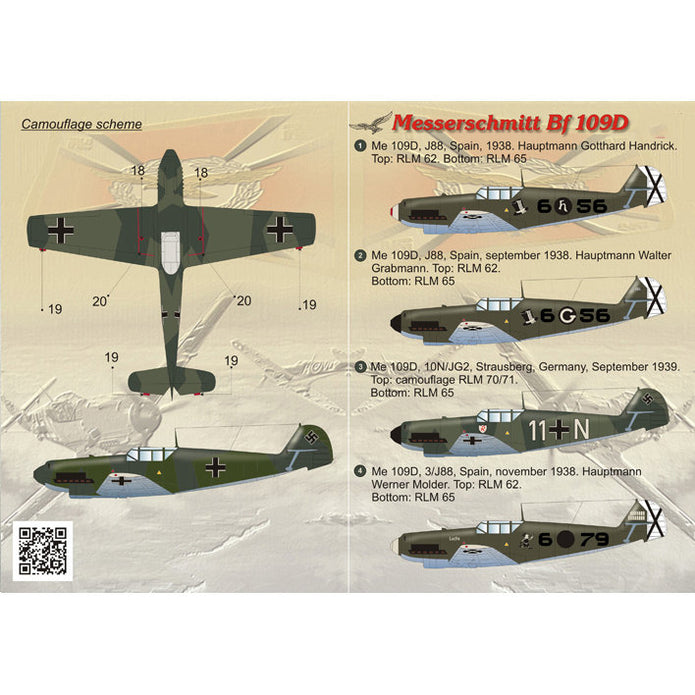 Print Scale 48-024 Decal Messershmit Me-109 D Scale 1:48 for Aircraft Plastic model kit