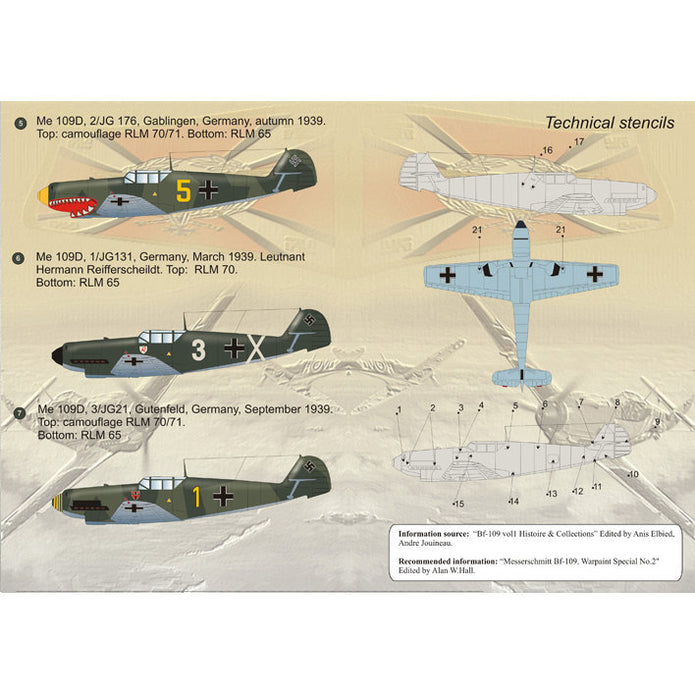 Print Scale 48-024 Decal Messershmit Me-109 D Scale 1:48 for Aircraft Plastic model kit