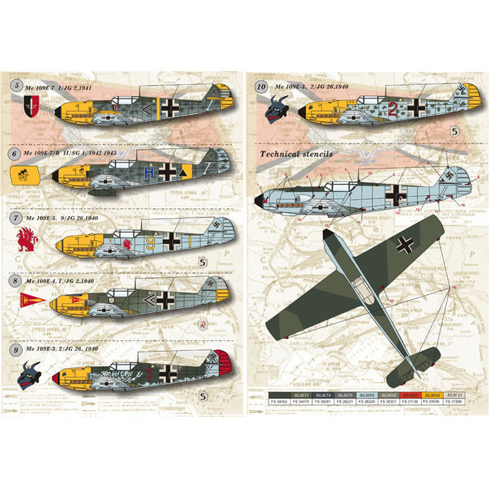 Print Scale 48-029 Decal 1:48 Messershmit Me-109 E Part 1 for Aircraft Plastic model kit