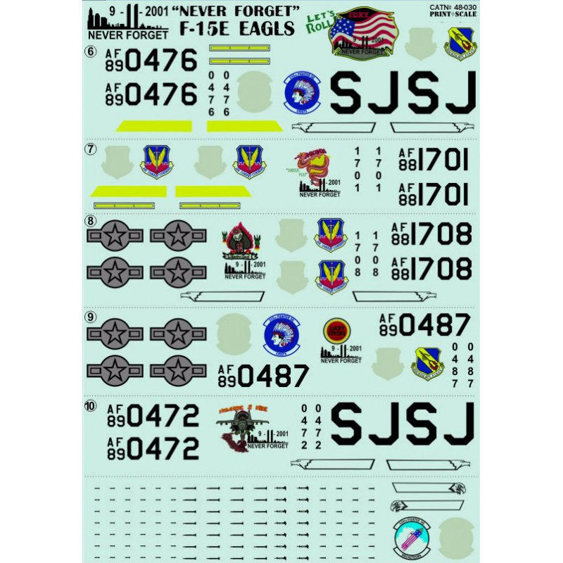 Print Scale 48-030 Decal F-15E EAGLES Part 1 Scale 1:48 for Aircraft Plastic model kit