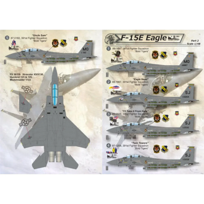 Print Scale 48-031 Decal F-15E EAGLES Part 2 Scale 1:48 for Aircraft Plastic model kit