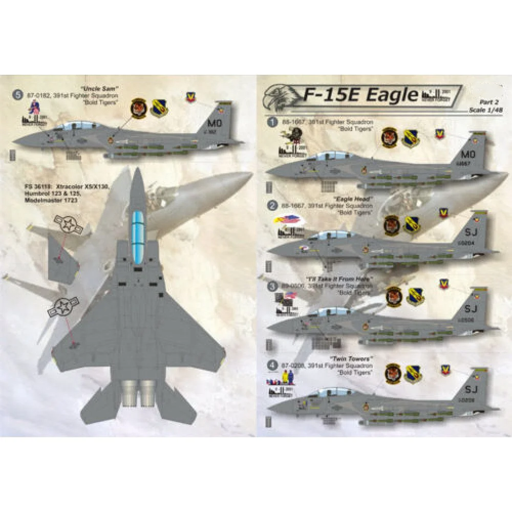 Print Scale 48-031 Decal F-15E EAGLES Part 2 Scale 1:48 for Aircraft Plastic model kit
