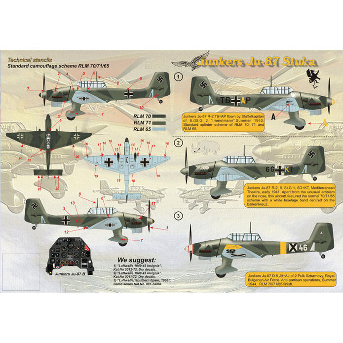 Print Scale 48-032 Decal Junkers Ju-87 Stuka The complete set 2 leaf Scale 1:48 for Aircraft Plastic model kit