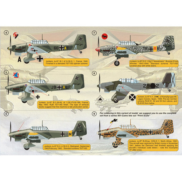 Print Scale 48-032 Decal Junkers Ju-87 Stuka The complete set 2 leaf Scale 1:48 for Aircraft Plastic model kit