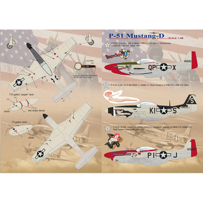 Print Scale 48-039 Decal P-51 Mustang-D The complete set 2 leaf Scale 1:48 for Aircraft Plastic model kit