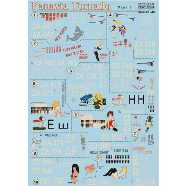 Print Scale 48-040 Decal Panavia Tornado Part 1 The complete set 2.5 leaf Scale 1:48 for Aircraft Plastic model kit