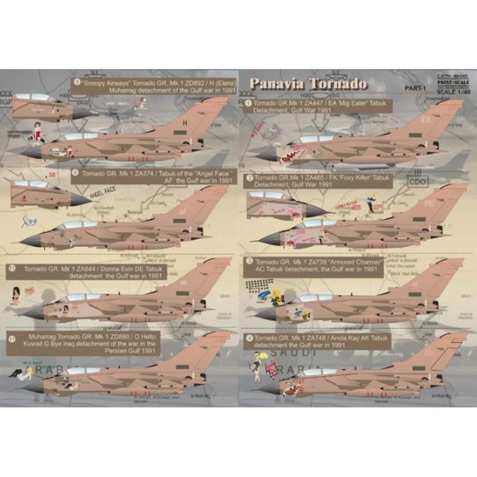 Print Scale 48-040 Decal Panavia Tornado Part 1 The complete set 2.5 leaf Scale 1:48 for Aircraft Plastic model kit