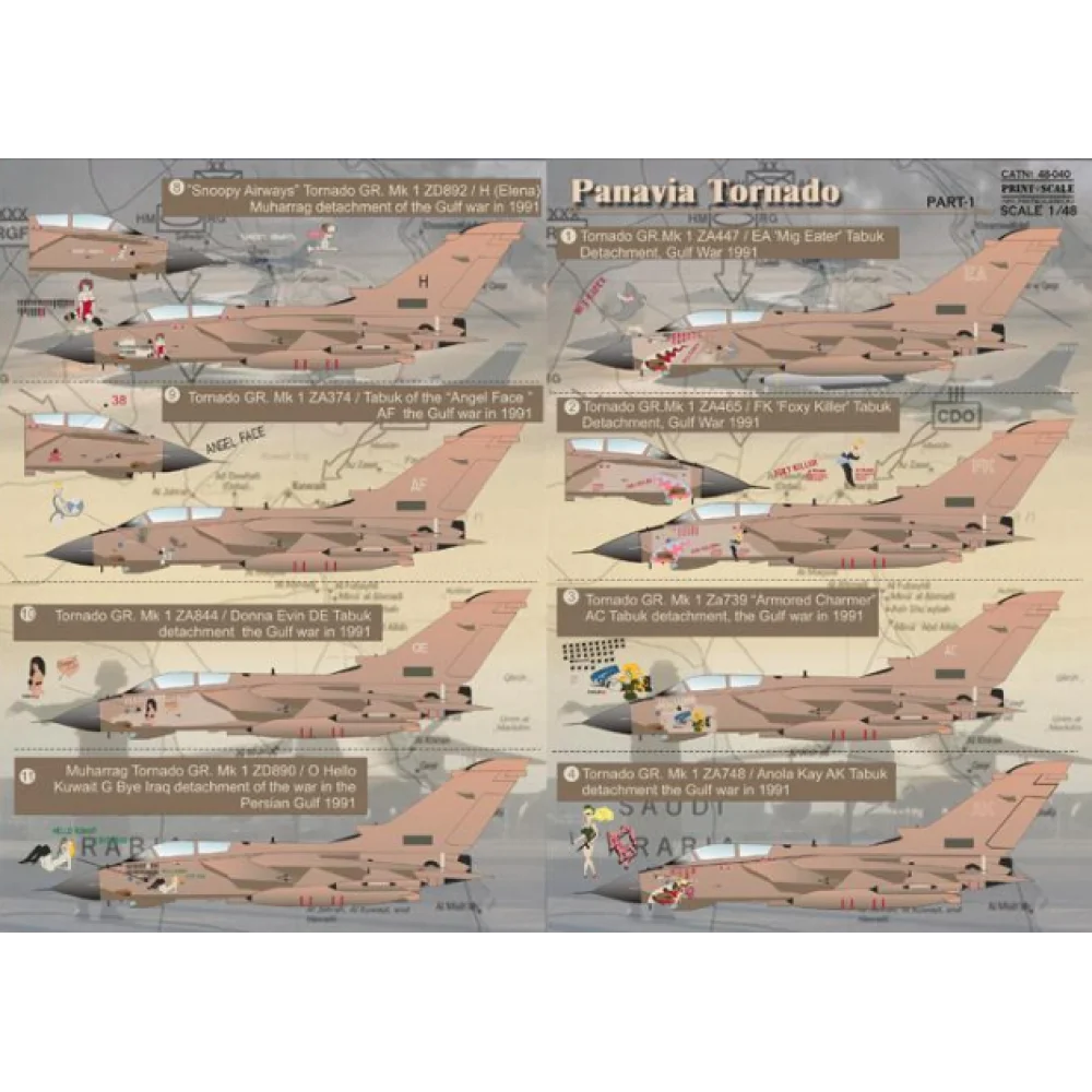 Print Scale 48-040 Decal Panavia Tornado Part 1 The complete set 2.5 leaf Scale 1:48 for Aircraft Plastic model kit