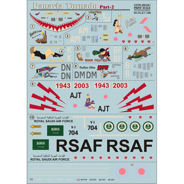 Print Scale 48-041 Decal Panavia Tornado Part 2 The complete set 2 leaf Scale 1:48 for Aircraft Plastic model kit