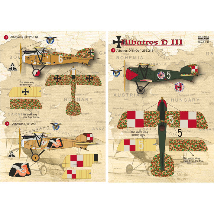 Print Scale 48-042 Decal Albatros D.III The complete set 2 leaf Scale 1:48 for Aircraft Plastic model kit