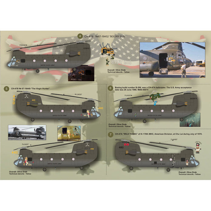 Print Scale 48-043 Decal CH-47 Chinook Part 1 Scale 1:48 for Helicopter Plastic model kit