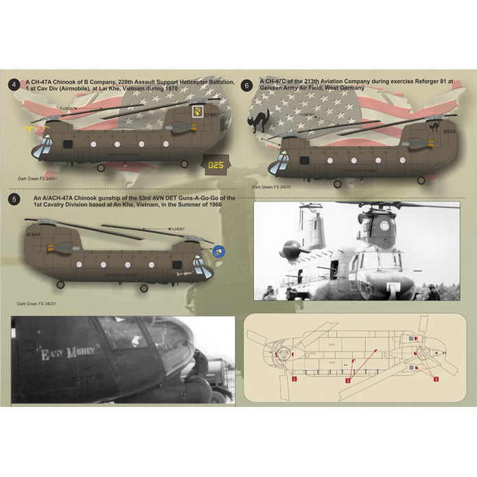 Print Scale 48-044 Decal CH-47 Chinook Part 2 Scale 1:48 for Helicopter Plastic model kit