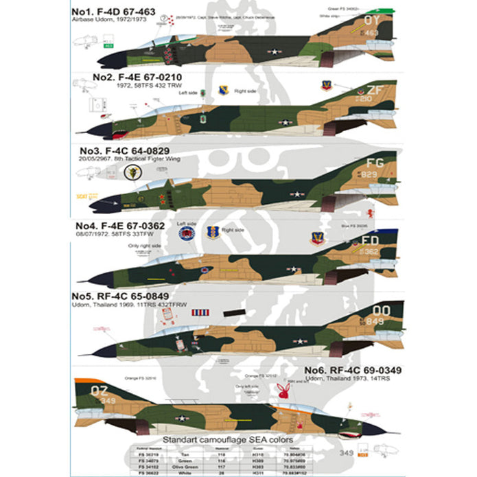 Print Scale 48-045 Decal McDonnel Douglas F-4 Phantom II in Viet Nam Scale 1:48 for Aircraft Plastic model kit
