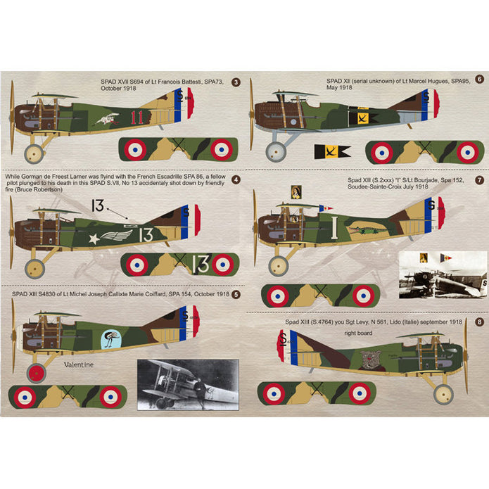 Print Scale 48-046 Decal Spad VII-XVII Part 1 Scale 1:48 for Aircraft Plastic model kit