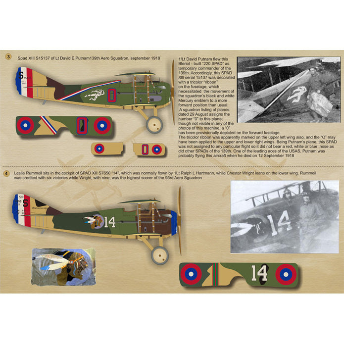 Print Scale 48-047 Decal Spad XII-XIII Part 2 Scale 1:48 for Aircraft Plastic model kit