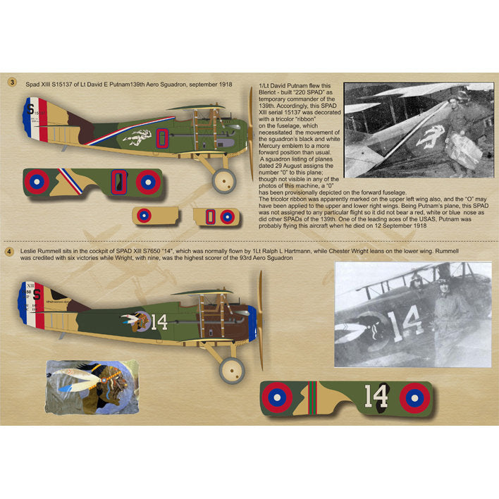Print Scale 48-047 Decal Spad XII-XIII Part 2 Scale 1:48 for Aircraft Plastic model kit