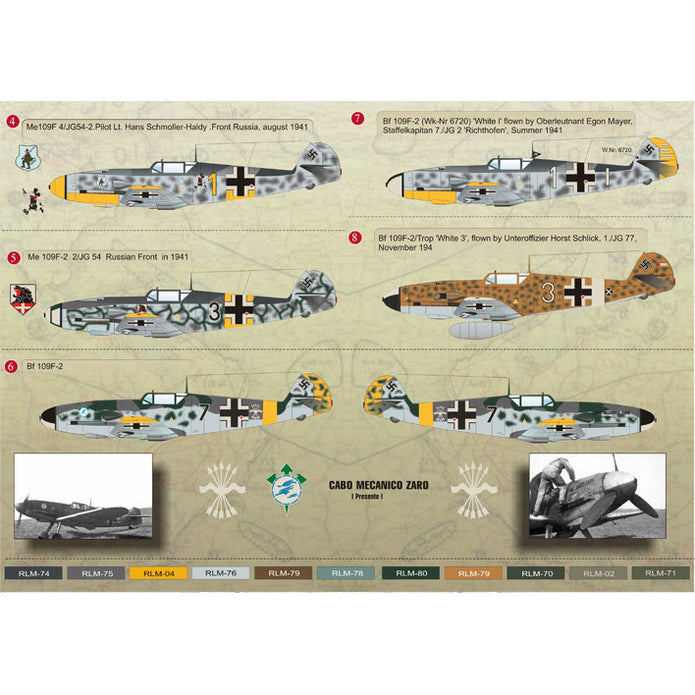 Print Scale 48-048 Decal Messershmit Me-109 F2 Part 1 Scale 1:48 for Aircraft Plastic model kit