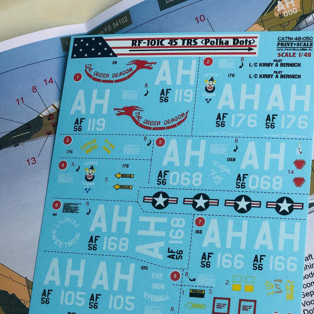 Print Scale 48-050 Decal RF-101C Voodoo Scale 1:48 for Aircraft Plastic model kit