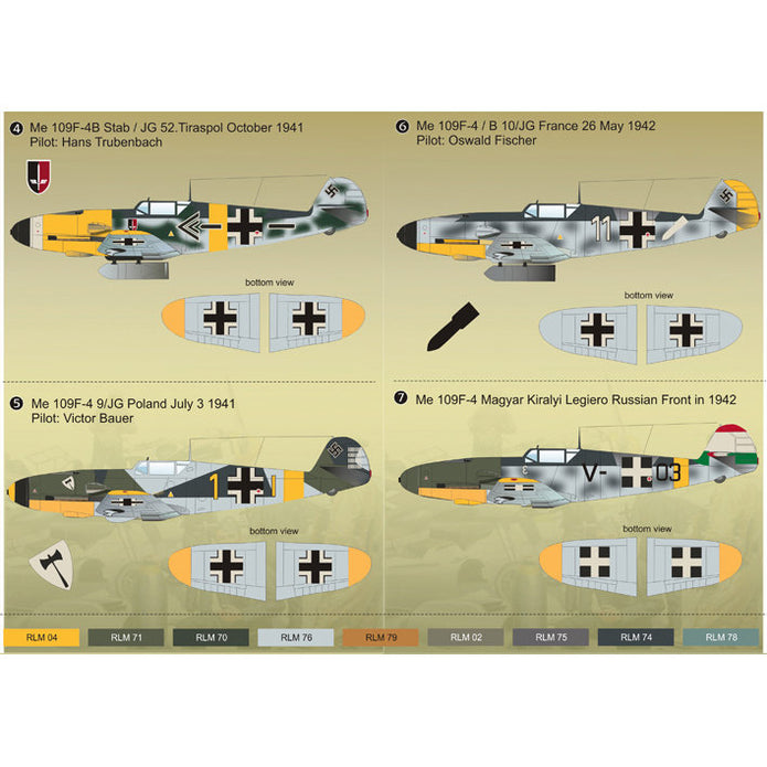 Print Scale 48-052 Decal Messershmit Me-109 F-4 Luftwaffe Part 1 Scale 1:48 for Aircraft Plastic model kit