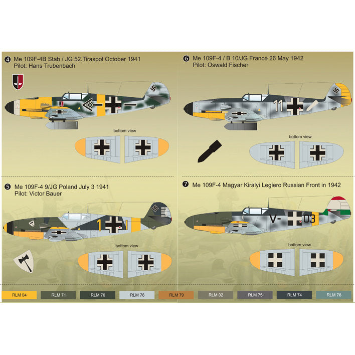 Print Scale 48-052 Decal Messershmit Me-109 F-4 Luftwaffe Part 1 Scale 1:48 for Aircraft Plastic model kit