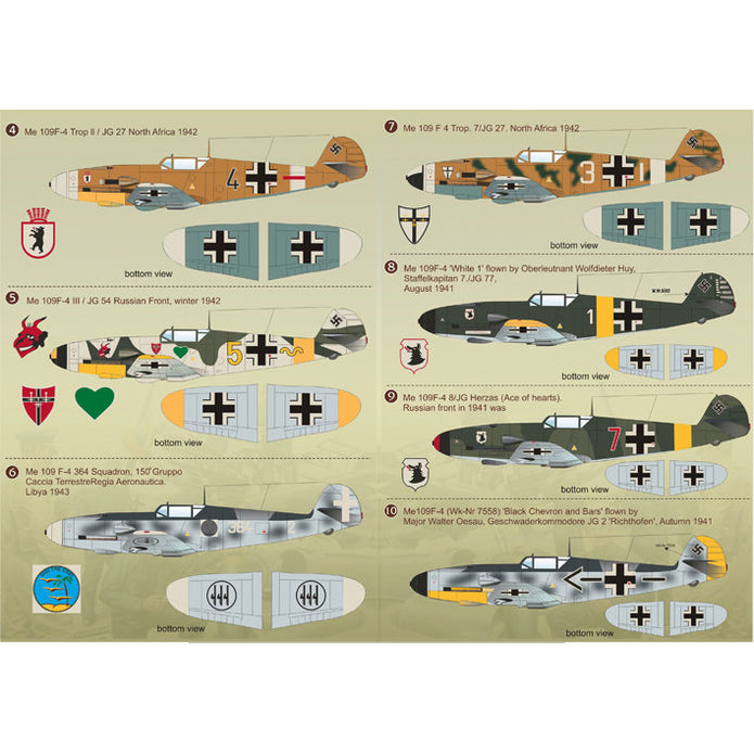 Print Scale 48-053 Decal Messershmit Me-109 F-4 Luftwaffe Part 2 Scale 1:48 for Aircraft Plastic model kit