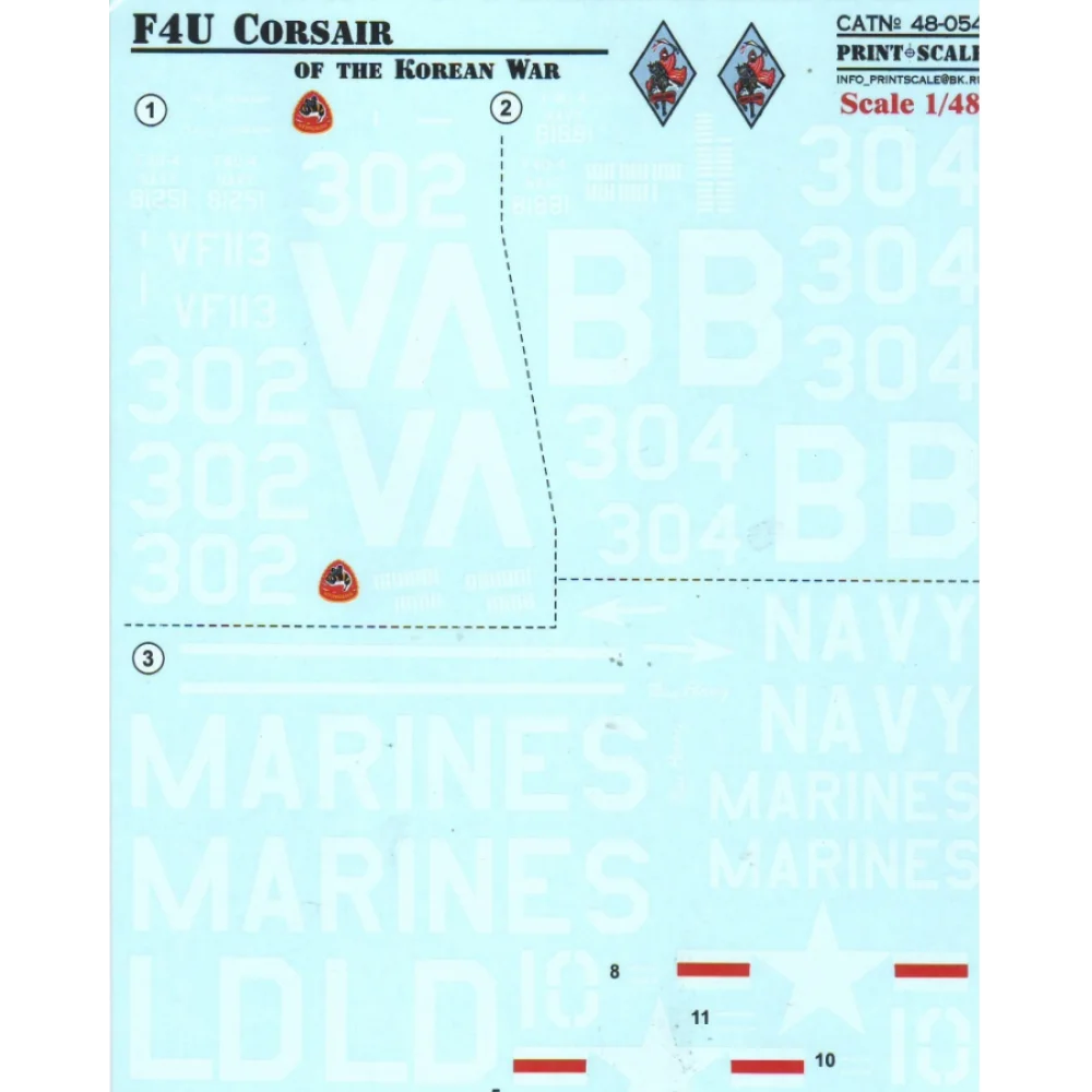 Print Scale 48-054 Decal 48-054 Scale 1:48 for Aircraft Plastic model kit
