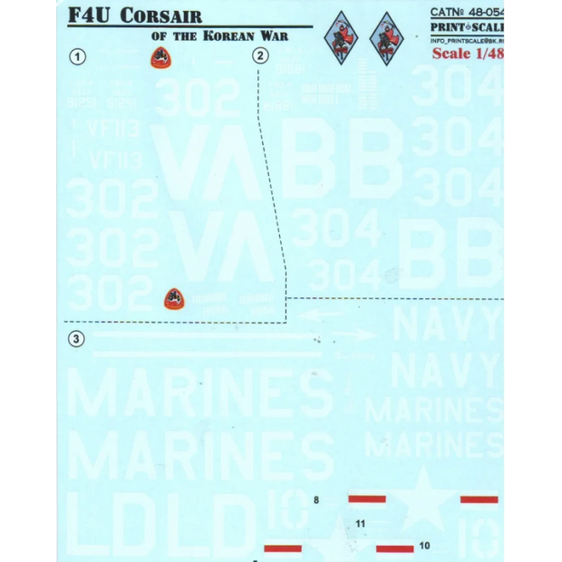 Print Scale 48-054 Decal 48-054 Scale 1:48 for Aircraft Plastic model kit