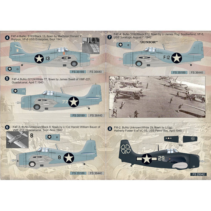 Print Scale 48-055 Decal Wildcat and Martlet Aces Scale 1:48 for Aircraft Plastic model kit