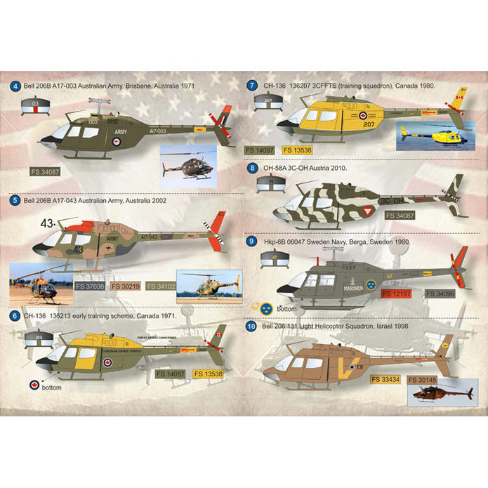 Print Scale 48-061 Decal Bell OH-58 Kiowa Helicopter Part 2 Scale 1:48 for Helicopter Plastic model kit